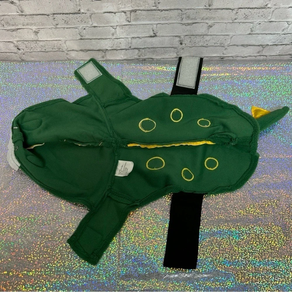 Dinosaur Size SM Dog Pet Costume Halloween Green Yellow Monster Dino
